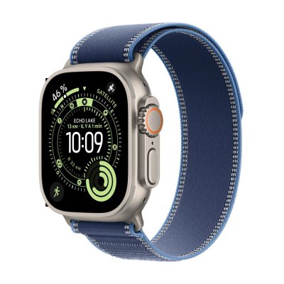 Watch Ultra 3 GPS + Cellular 49mm Boitier en Titane Naturel avec Boucle Trail Bleu/Bleu Vif - S/M
