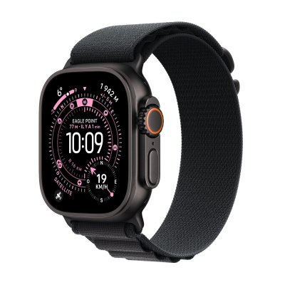Watch Ultra 3 GPS + Cellular 49mm Boitier en Titane Noir avec Boucle Alpine Noir - Medium
