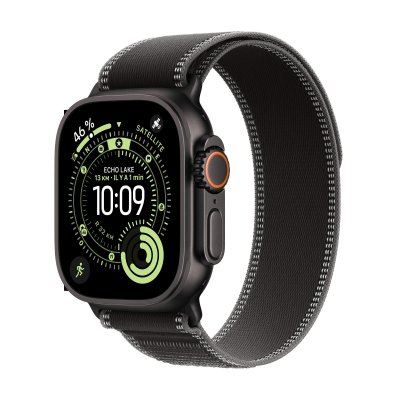Watch Ultra 3 GPS + Cellular 49mm Boitier en Titane Noir avec Boucle Trail Noir/Charbon - S/M