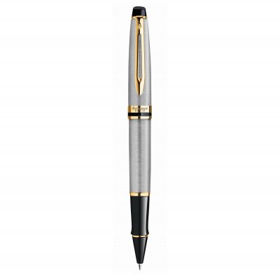 WATERMAN  Expert Roller &Agrave; Pointe Fine Attributs Dor&eacute;s Acier