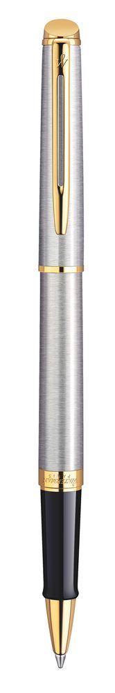 WATERMAN  hemisphere stainless steel gold trim rollerball - gift boxed S0920350