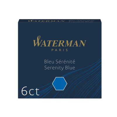 WATERMAN  Lot de 6 cartouches d'encre standard Bleu Effa&ccedil;able