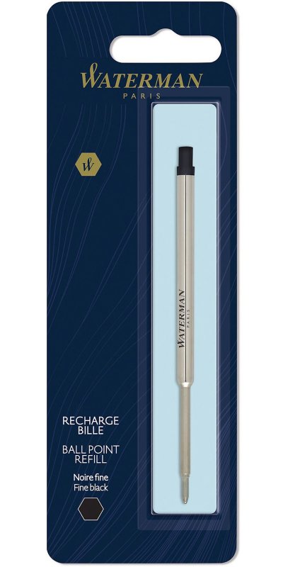 WATERMAN  Recharge grand volume Maxima, trac&eacute;: F, noir - Lot de 3