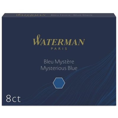 WATERMAN   cartouches d'encre longues, bleu myst&egrave;re noir