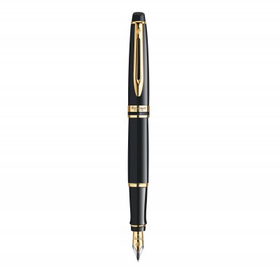 WATERMAN   stylo plume expert, laque noire g.t., trac&eacute;: m noir