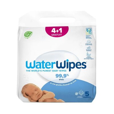 WATERWIPES  Lingettes - Lot 4+1 - Lot 5 x 60 lingettes