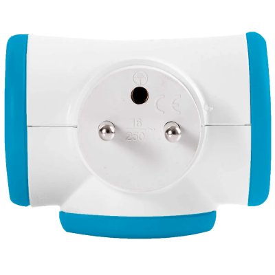 WATT & CO Watt&co - Chargeur Triplite 3x16A rotative 180&deg; - Bleu et blanc