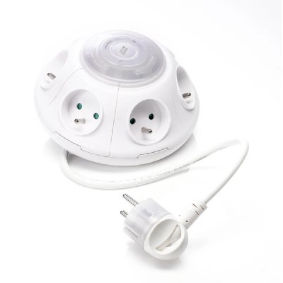 WATT&CO Wattandco - Multiprise Twister 6 prises parafoudre 1.70m - Watt and Co