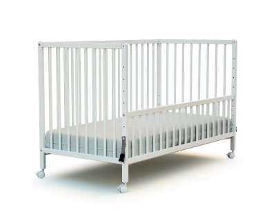 WEBABY Lit &agrave; barreaux cododo bois blanc 60x120 cm