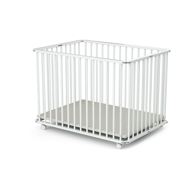 WEBABY Parc b&eacute;b&eacute; pliable h&ecirc;tre blanc 70x100 cm