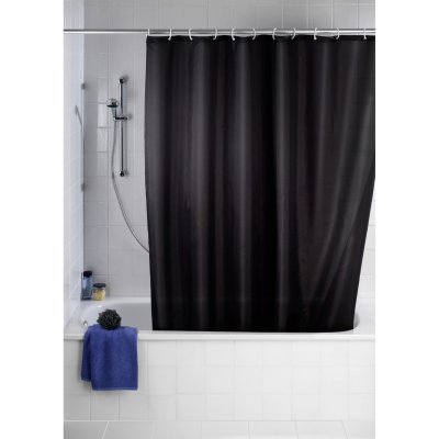 WENKO  20043100 rideau de douche en textile noir anti moisissure 180x200 cm