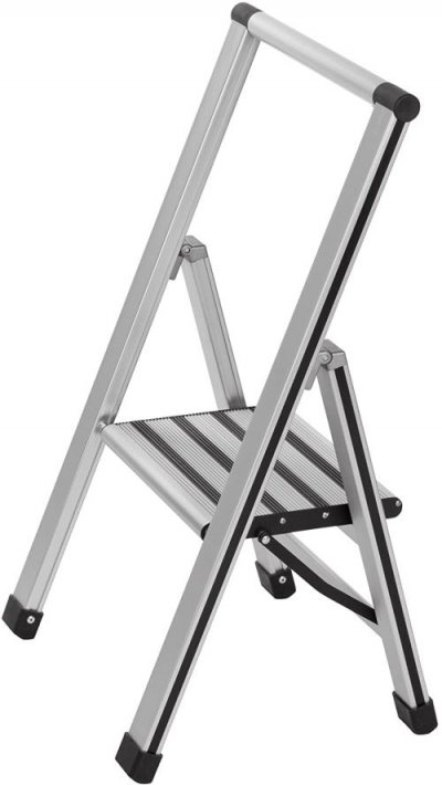WENKO  601010100 Escabeau de Luxe Pliable + 1 Marche 44 x 71 x 35 cm