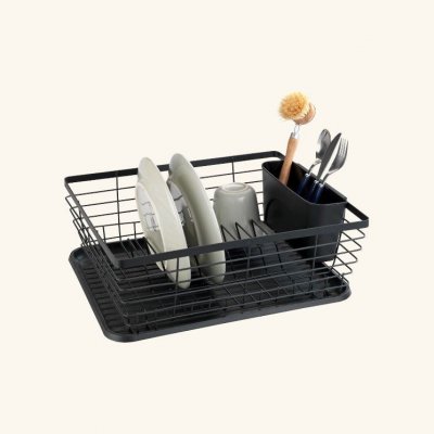 WENKO  - Egouttoir &agrave; vaisselle avec bac design m&eacute;tal Drip - Noir - Drip