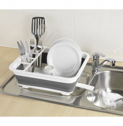 AC DECO Wenko &Eacute;gouttoir &agrave; Vaisselle Pliable Gris