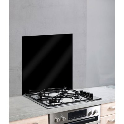 WENKO  - Fond de hotte en verre tremp&eacute; - L. 60 x H. 70 cm - Noir