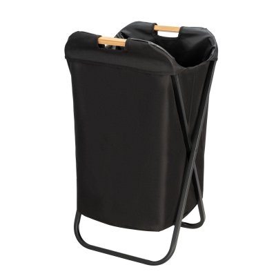WENKO  - Panier &agrave; linge design Loft - L. 41 x H. 42 cm - Noir - Loft