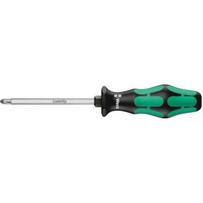 WERA  05009340001 355 SK PZ Tournevis pour vis cruciformes PZ, PZ 0 x 60 mm, Noir/vert