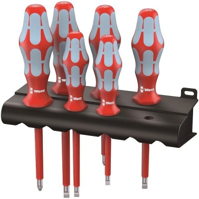 WERA  3165 i/6 VDE Jeu de tournevis 6 pi&egrave;ces vis &agrave; fente, vis Pozidriv