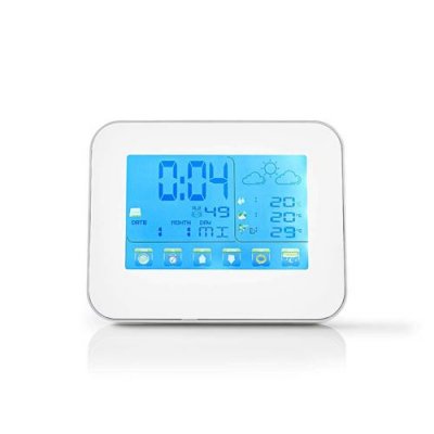 NEDIS WEST401WT Station M&eacute;t&eacute;o, Capteur sans Fil, R&eacute;veil, Pr&eacute;visions M&eacute;t&eacute;orologiques