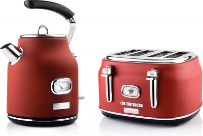 WESTINGHOUSE  - Retro - Grille pain 4 fentes + Bouilloire - Rouge