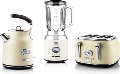 WESTINGHOUSE   - Retro - Grille pain 4 fentes + Bouilloire 1,7 L - Blender - Blanc
