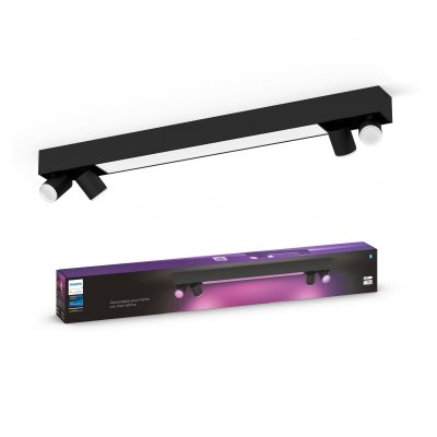  White and Color Ambiance Centris 4 Spots - Noir, compatible Bluetooth