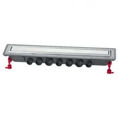 WIRQUIN  - Caniveau douche Venisio Expert Ht 89mm+Grille inox -800mm