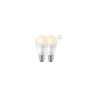 WIZ  A60 Pack 2x Ampoule LED Connect&eacute;e Wi-Fi/Bluetooth E27 60W Blanc