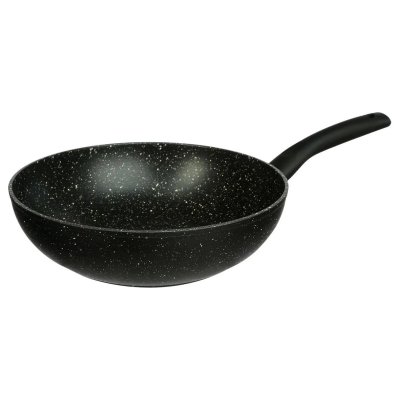 PARIS PRIX Wok en aluminium - D. 28 cm - Effet pierre noire 