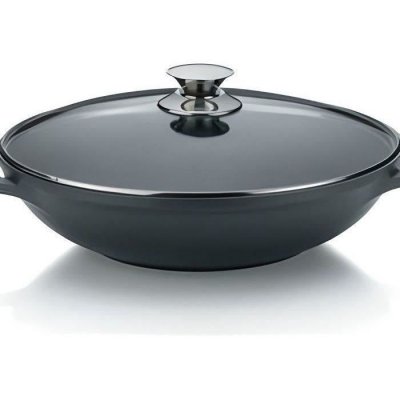 KELA Wok en fonte + couvercle  KE15157 Kerros 32 cm