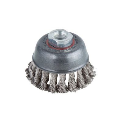 WOLFCRAFT  2700000 Brosse inox Torsad&eacute;e Filetage M 14/Diam&egrave;tre 65 mm