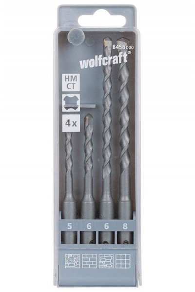 WOLFCRAFT  8456000 Coffret de 4 forets b&eacute;ton CT SDS 5A8