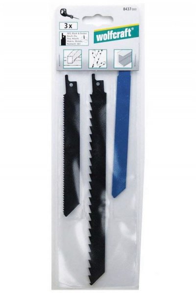 WOLFCRAFT  lot de 3 scies &eacute;goine hcs / hss / has WOL4006885843707
