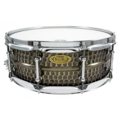 WORLDMAX  14x5 inch Hammered Brass Shell caisse claire en laiton