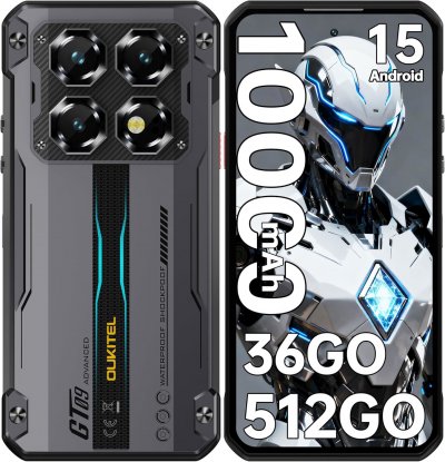 OUKITEL WP60 Smartphone Incassable 5G 36(12+24)+512GO/2TO TF,10000mAh 7.2"" GPS/NFC Noir