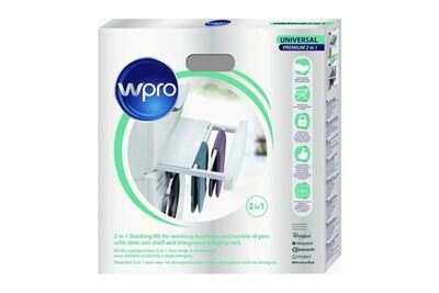 WPRO  SKP101 Kit de Superposition Universel 2 en 1 Lave-linge / S&egrave;che Linge avec tablette et S&eacute;choir