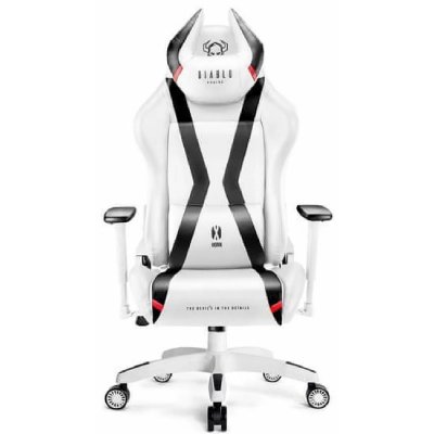 DIABLO X-horn accoudoirs 3d design ergonomique simili cuir blanc