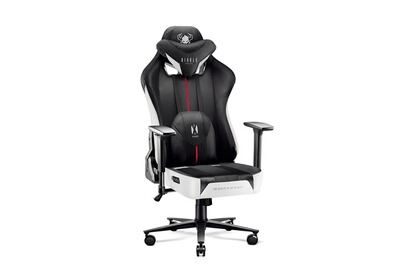 DIABLO X-player 2.0 accoudoirs 3d ergonomique tissu simili cuir m&eacute;tal blanc noir