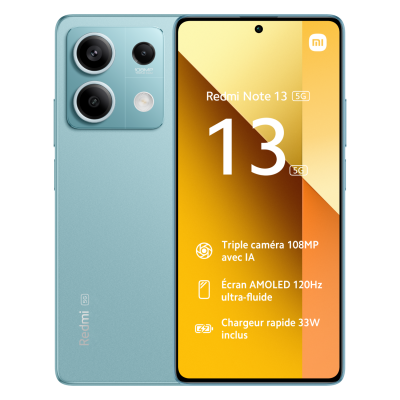 XIAOMI  - Redmi Note 13 5G - 256Go - Bleu oc&eacute;an