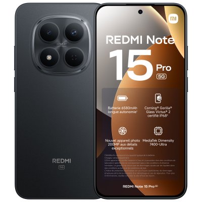 XIAOMI  Redmi Note 15 Pro 5G Noir (8 Go / 512 Go)