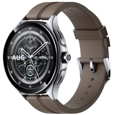 XIAOMI  Watch 2 Pro bluetooth Bo&icirc;tier argent&eacute; avec bracelet en marron