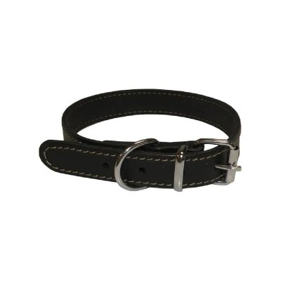 CSTORE YAGO Collier en cuir Souple et Reglable pour moyen chien, taille M 34-40cm, Coloris Noir