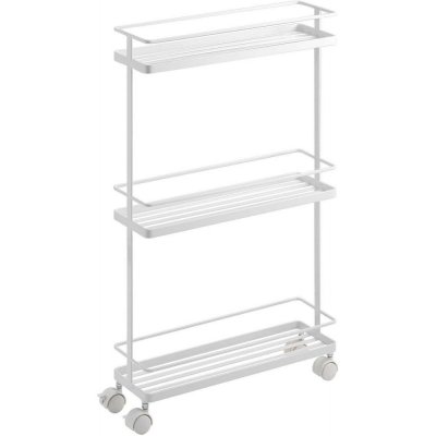 Yamazaki Tower Chariot de Rangement, Acier alli&eacute;, Blanc, Taille Unique
