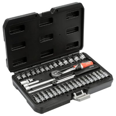 YATO  Kit d'outils de 38 pi&egrave;ces en m&eacute;tal Noir YT-14471