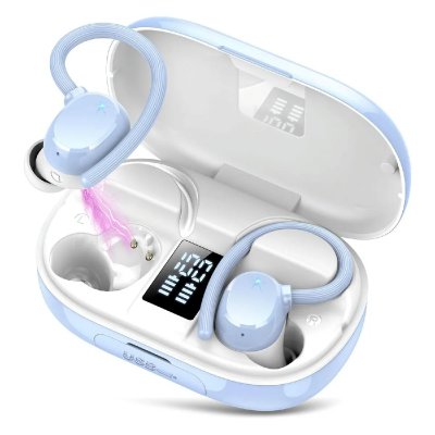 YONIS  Ecouteurs Bluetooth - Bleu clair