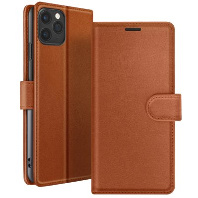 ZANAE Zana&eacute; &Eacute;tui Portefeuille pour iPhone 11 Pro Max Support et Languette Magn&eacute;tique Marron
