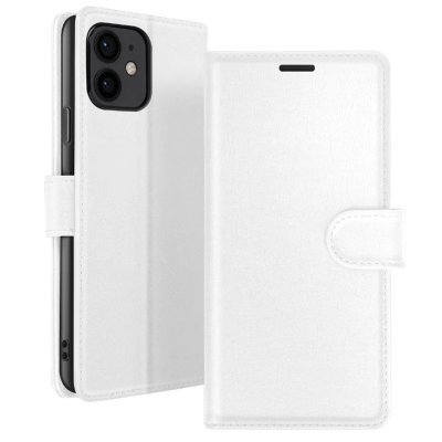 ZANAE Zana&eacute; &Eacute;tui Portefeuille pour iPhone 12 mini Fonction Support et Languette Magn&eacute;tique Blanc
