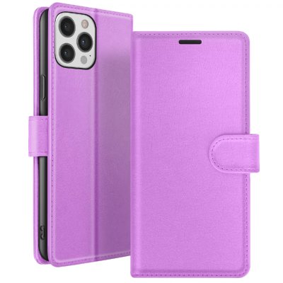 ZANAE Zana&eacute; &Eacute;tui Portefeuille pour iPhone 12 Pro Max avec Support et Languette Magn&eacute;tique Violet