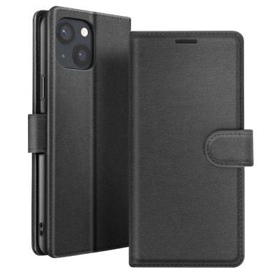 ZANAE Zana&eacute; &Eacute;tui Portefeuille pour iPhone 13 Mini Support et Languette Magn&eacute;tique Noir