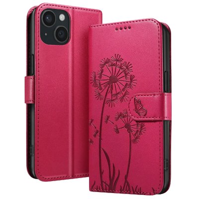 ZANAE Zana&eacute; &Eacute;tui Portefeuille pour iPhone 15 Premium Design Fleurs Papillon Rouge